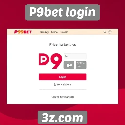 Avaliação da interface do P9bet login